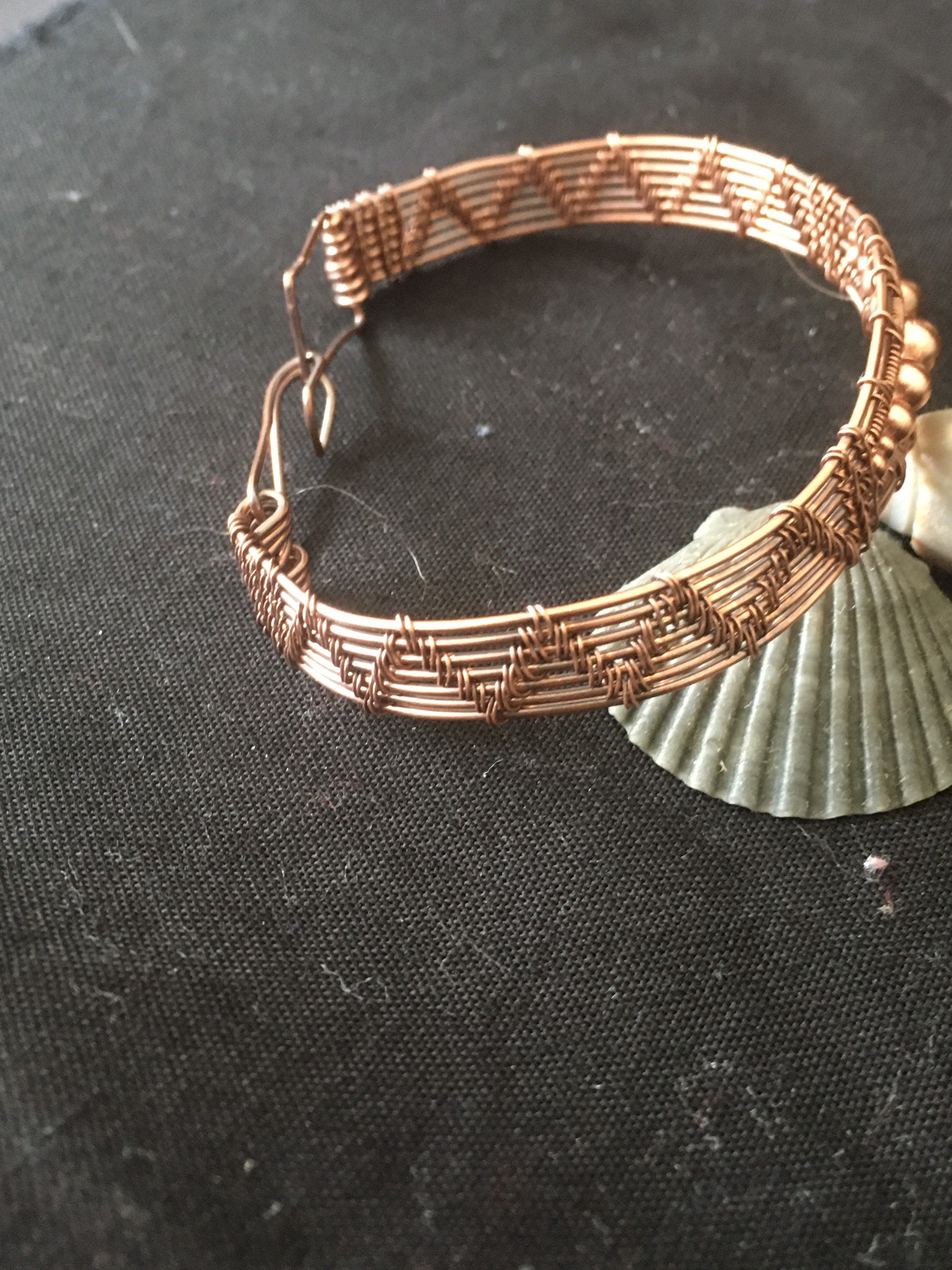 Wire Wrapped Copper Cuff Bracelet/Beaded Wire Wrapped Etsy