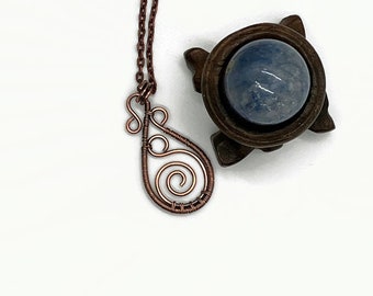 Copper Wire Wrapped Necklace Pendant/Paisley Copper Wire Wrapped Pendant
