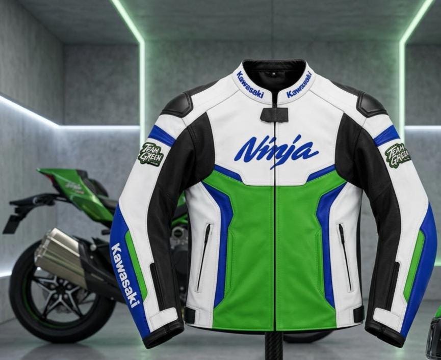 Kawasaki Blue Motorcycle Jacket - Etsy