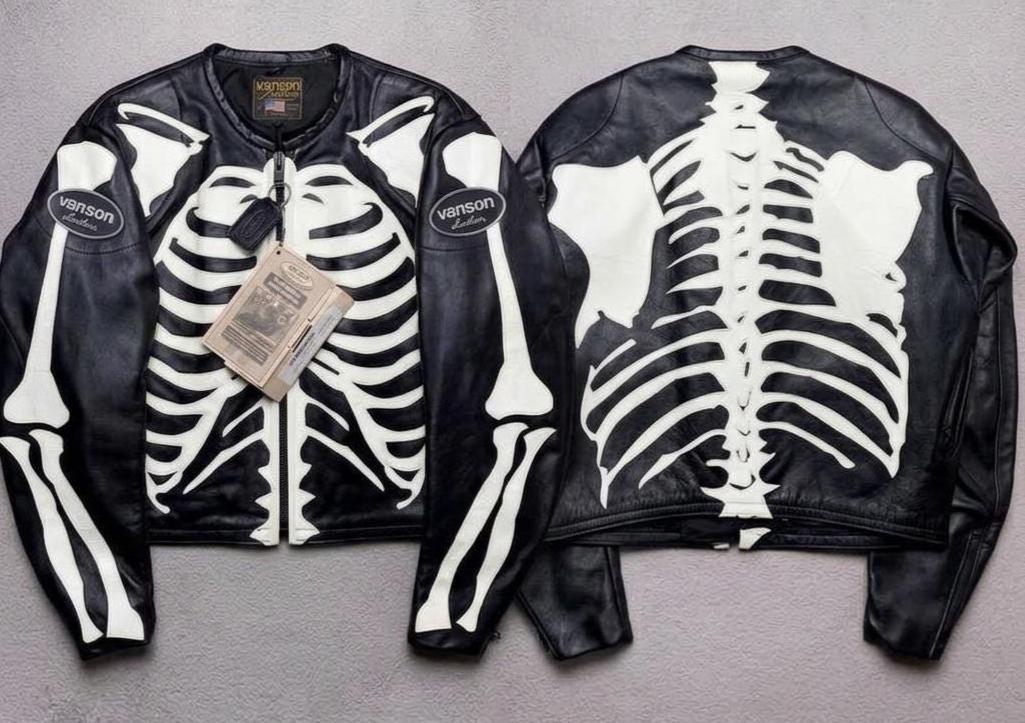 Vanson Skeleton Leather Jacket - Etsy