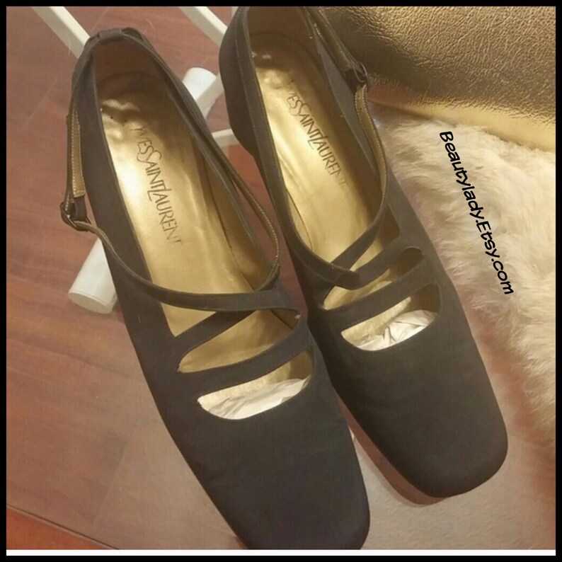 blue ysl heels