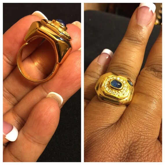 Vintage 1970's Christian Dior Diamond & Sapphire … - image 5