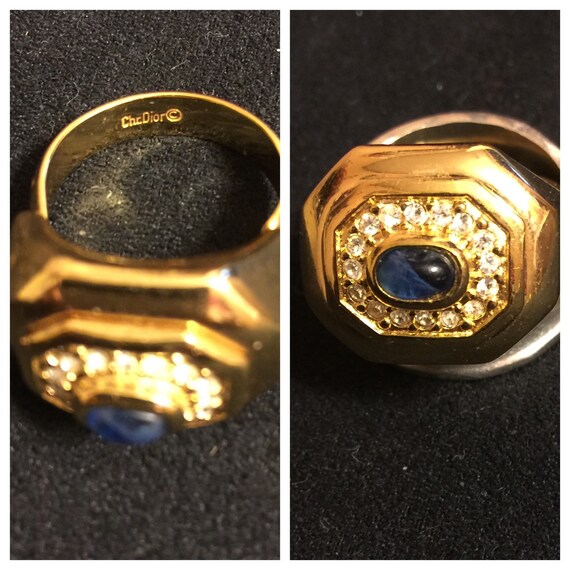 Vintage 1970's Christian Dior Diamond & Sapphire … - image 1
