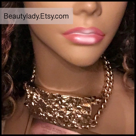 Vintage 1980’s GoldTone Chucky Choker Necklace, Hi