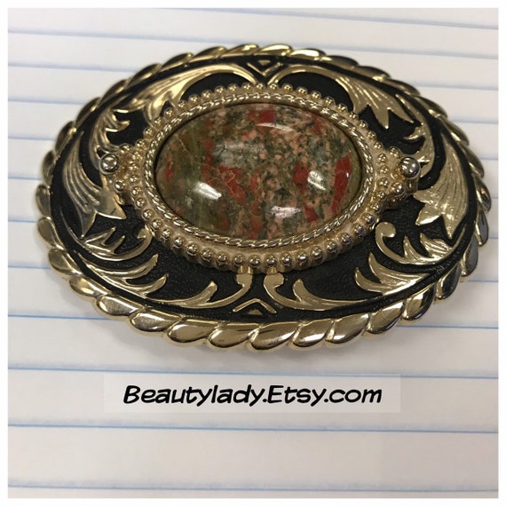 Agate Stone Western Belt Buckle/ Cowgirl Belt Buck
