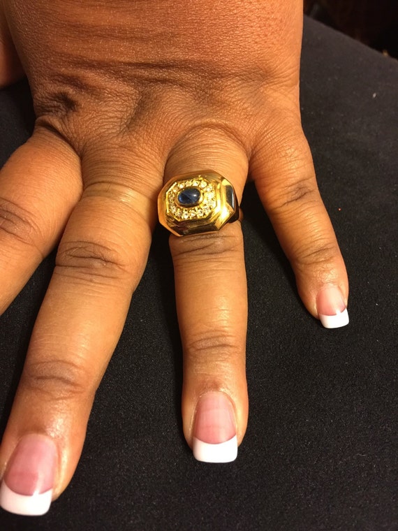 Vintage 1970's Christian Dior Diamond & Sapphire … - image 2