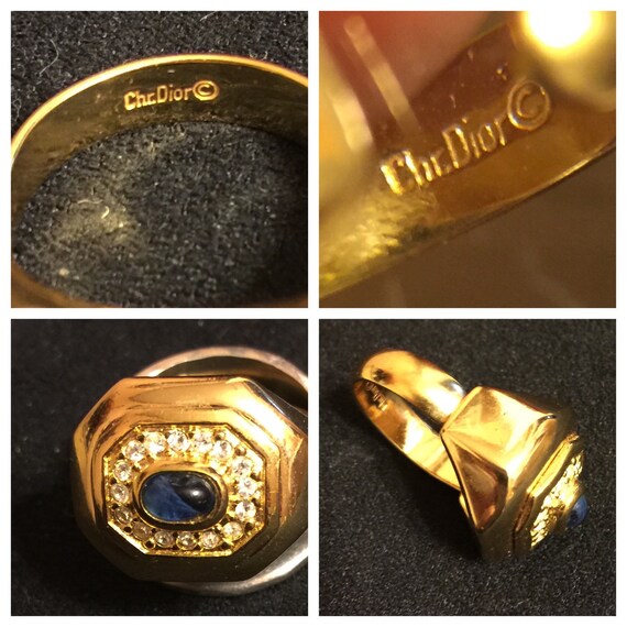 Vintage 1970's Christian Dior Diamond & Sapphire … - image 4