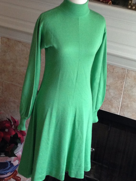 1970's Vintage TurtleNeck Sweater Dress/ Lucky Cha