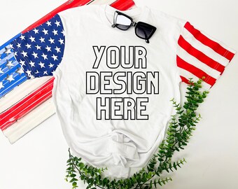 Code Five - Stars and Stripes tee blank mock up tee