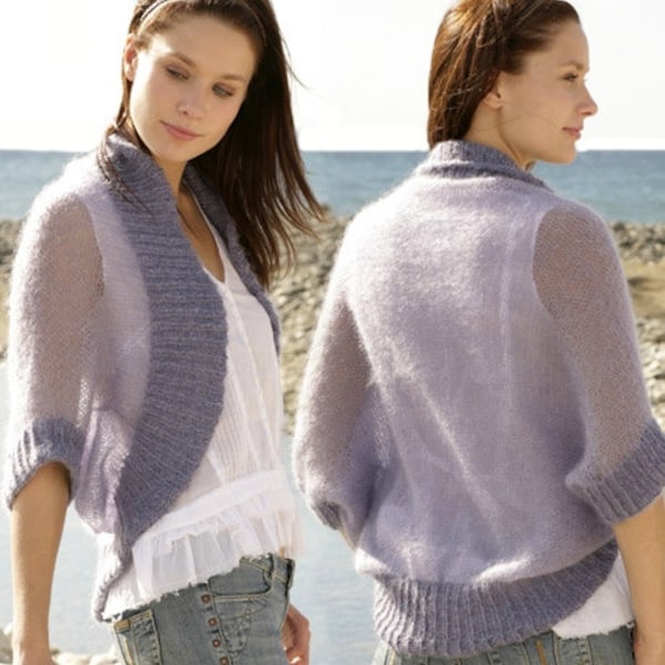Haussement d’épaules tricoté angora léger, enveloppement d’épaule en tricot, tailles de XS à Plus Tailles
