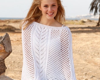 Knit Poncho, Lace Poncho, Lace Cover Up, Beach Cover Up Sizes S to XXXL