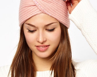 Soft Angora TURBAN Hat, Knit hat, Knit headwrap, Turban Headwrap