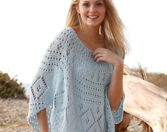 Knit Poncho, Lace Poncho, Lace Cover Up, Beach Cover Up Sizes S to XXXL