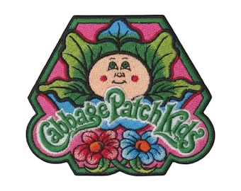 Cabbage Patch Kids Embroidered Patch – Retro Floral Doll Design