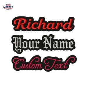 Custom Name Embroidered Patch – Personalized Script Lettering Iron On Jacket Patch