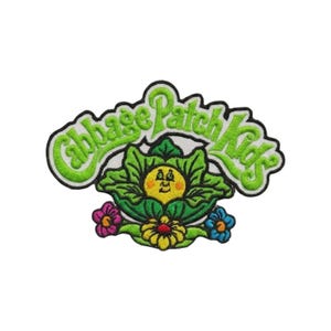 Toppa ricamata Cabbage Patch Kids – Design retrò con motivo floreale e bambola