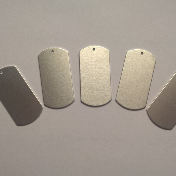 Aluminum 1x2 Inch Dog Tag Blank with holes 14g Aluminum Stamping Blanks Stamping Supplies, Hand Stamping Jewelry Supplies Free Ship