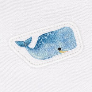 Organic Whale Baby Coming Home Outfit-Handmade Newborn Gift Set-Blue Ocean Baby Clothes-Organic Cotton Bodysuit &Leggings-Baby Shower Gift image 6