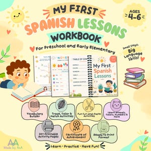 My First Spanish Lessons Workbook (Ages 4 - 6)