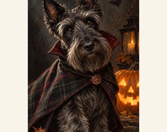Custom Halloween Pet Portrait from Photo, Tailor of Shadows, Personalized Digital Art