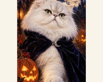 Custom Halloween Pet Portrait from Photo, Princess of the Night, Personalized Digital Art