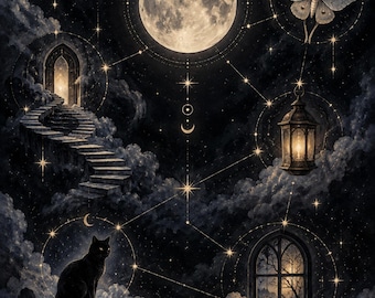 Dream Constellation, Halloween Wall Art, Printable Digital Download