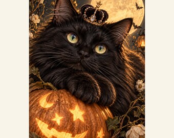Custom Halloween Pet Portrait from Photo, Queen of the Moths, Personalized Digital Art
