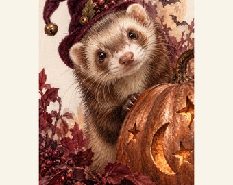 Custom Halloween Pet Portrait from Photo, Mischievous Sprite, Personalized Digital Art