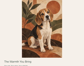 Custom Dog Portrait from Photo, The Warmth You Bring, Earth Tone Abstract Digital Art