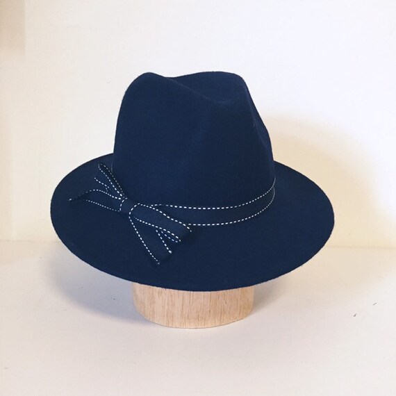 navy fedora hat womens