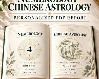 Numerology Reading & Chinese Astrology Birth Profile | Personalized Life Path PDF Report