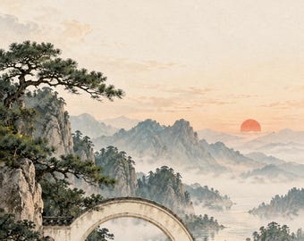 5 asiatische Handy-Hintergrundbilder: Tintenwasch-Natur-Sperrbildschirme für iPhone & Android