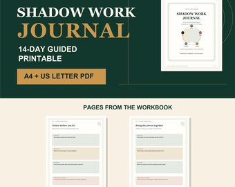 Shadow Work Journal Printable: 14-Day Guided Prompts, Eastern-Inspired Self-Reflection Workbook, Instant PDF Download