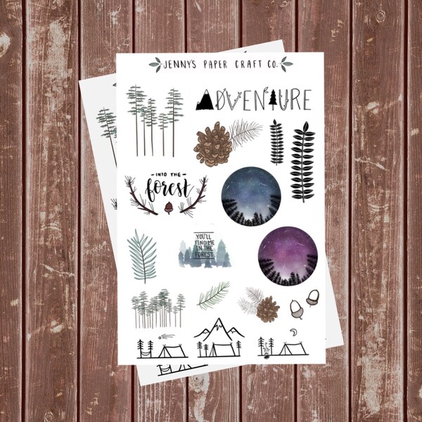 2-Pack Forest Nights Sticker Collection for Journal and Planner