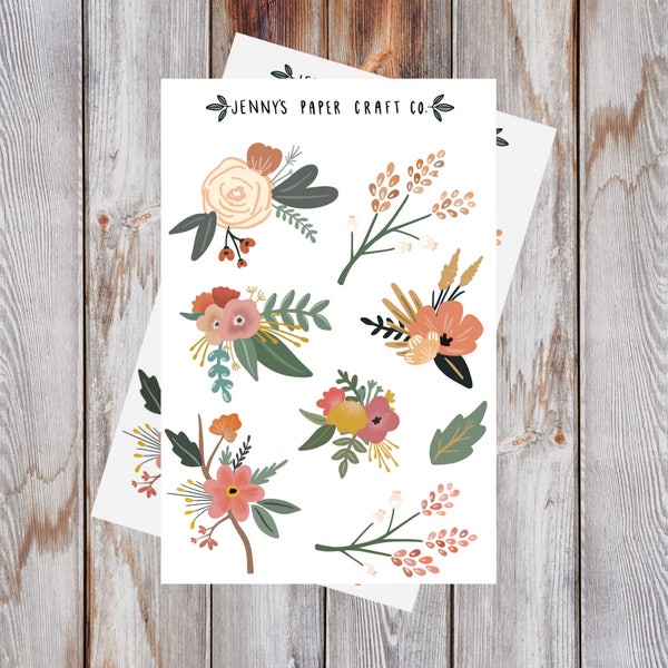 2-Pack Floral Stickers for Journal or Planner
