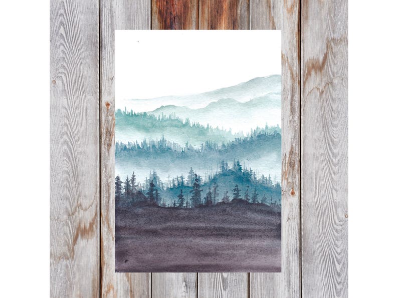 Forest Rolling Hills Mini Calendar Print for Planner or Decor Etsy