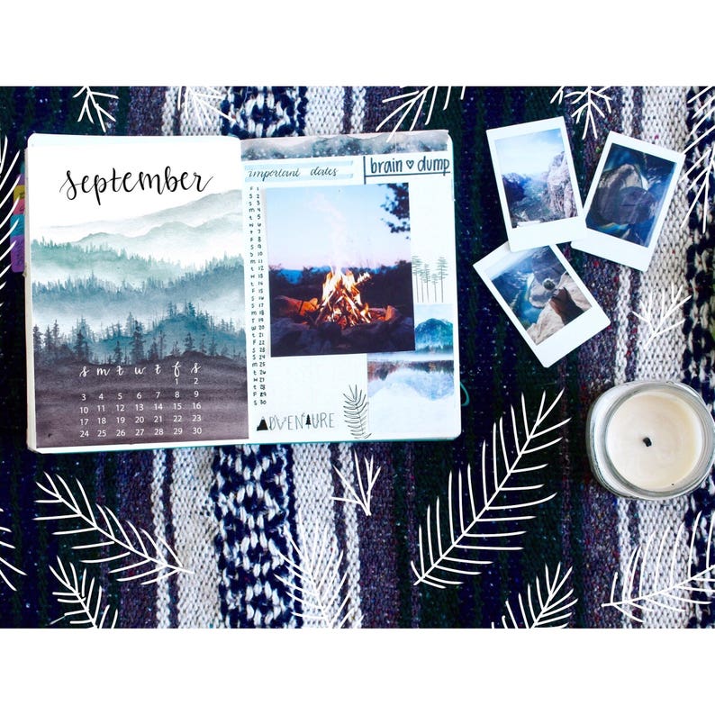 Forest Rolling Hills Mini Calendar Print for Planner or Decor Etsy