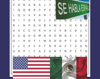 Spanish Vocabulary Word Search: 50+ English-Spanish Puzzles (Digital PDF)