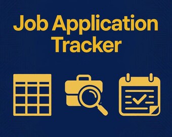 Job Application Tracker Spreadsheet, Excel Job Search Organizer with Follow Up System, Interview Pipeline Tracker Digital Download