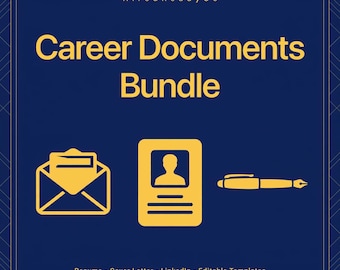 Career Documents Bundle, Cover Letter Templates LinkedIn Profile Kit Resignation Letters, Professional Document Pack Digital Download