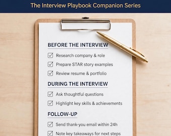 Interview Preparation Checklist, Printable Job Interview Planner with STAR Stories Template, Interview Tips PDF Digital Download