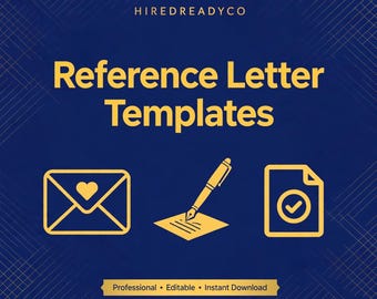 Reference Letter Templates, Recommendation Letter Request Scripts and Editable Templates, Digital Download