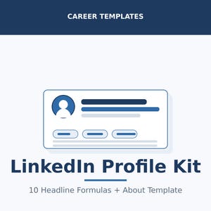 LinkedIn-profiloptimeringskit, 10 LinkedIn-rubrikformler och mall för Om-sektion, jobbsökarguide PDF digital nedladdning