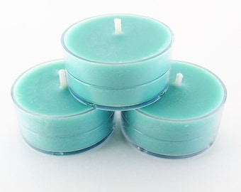 Clean Cotton Scented Soy Tea Light Candles - Hand Poured, Set of 12