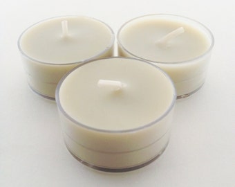 Caribbean Coconut Soy Tea Light Candles - Hand Poured, Set of 12
