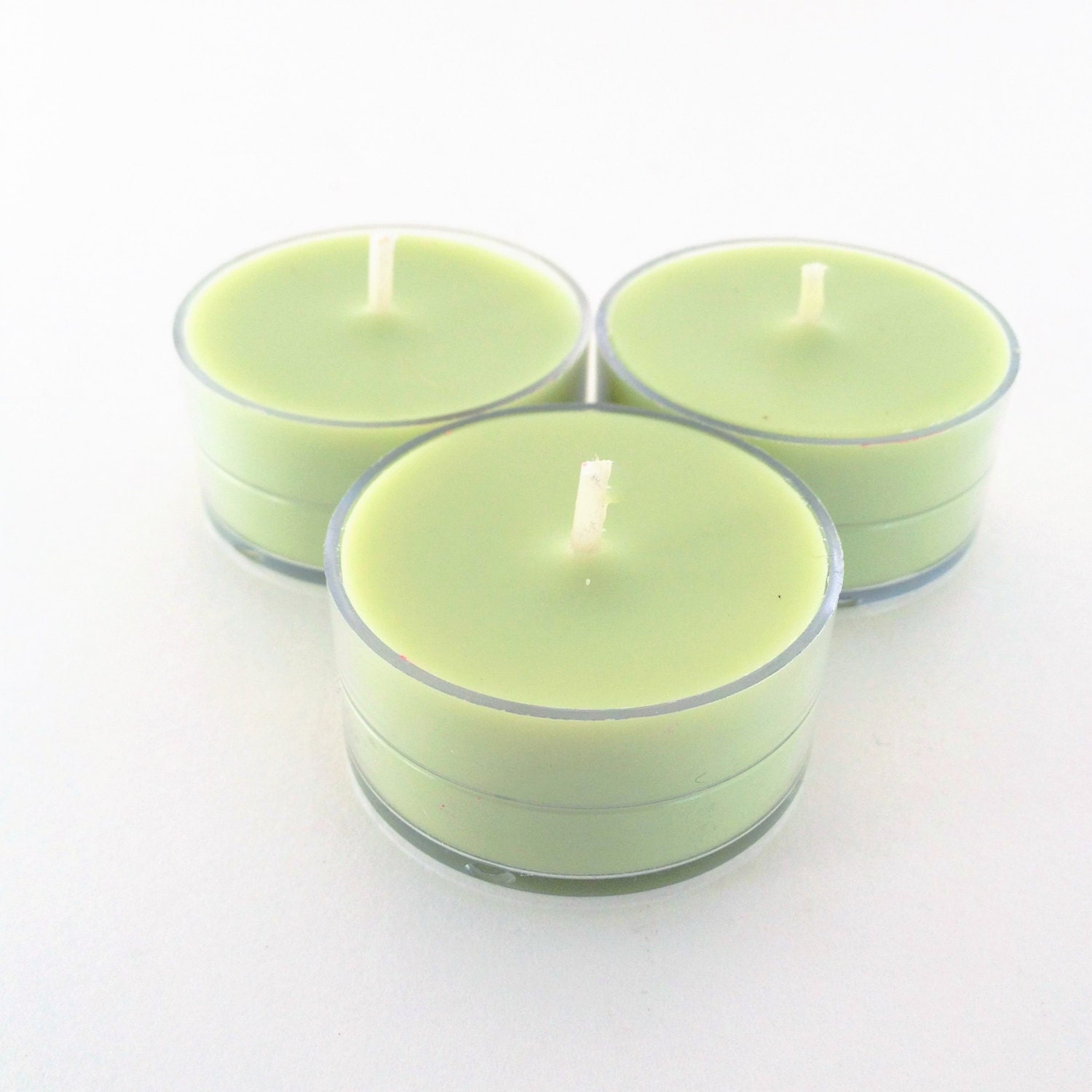 Soy Tea Light Candles Lemon Grass Essential Oil One Dozen Set of 12 Scented Hand Poured Made in