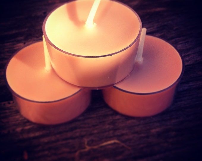 Soy Tea Light Candles Sandalwood One Dozen Set of 12 Etsy