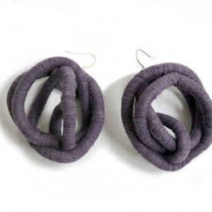 Purple Earrings, Sphere Earrings, Statement Jewelry, Purple Jewelry, Eco dyed, Statement Earrings, Purple Jewelry, Oaxacan textiles, Oaxaca