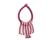 Handwoven Burgundy Necklace: Cochineal Dyed Oaxacan Textile Art Jewelry