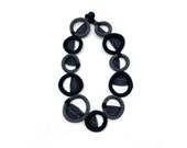 Black Necklace, Bib Necklace, Natural dye, Circle necklace, avant garde necklace, Chunky Necklace, Chunky black jewelry, Oaxacan textiles